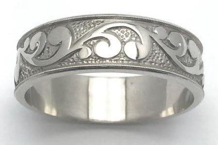 Men’s hand engraved wedding band